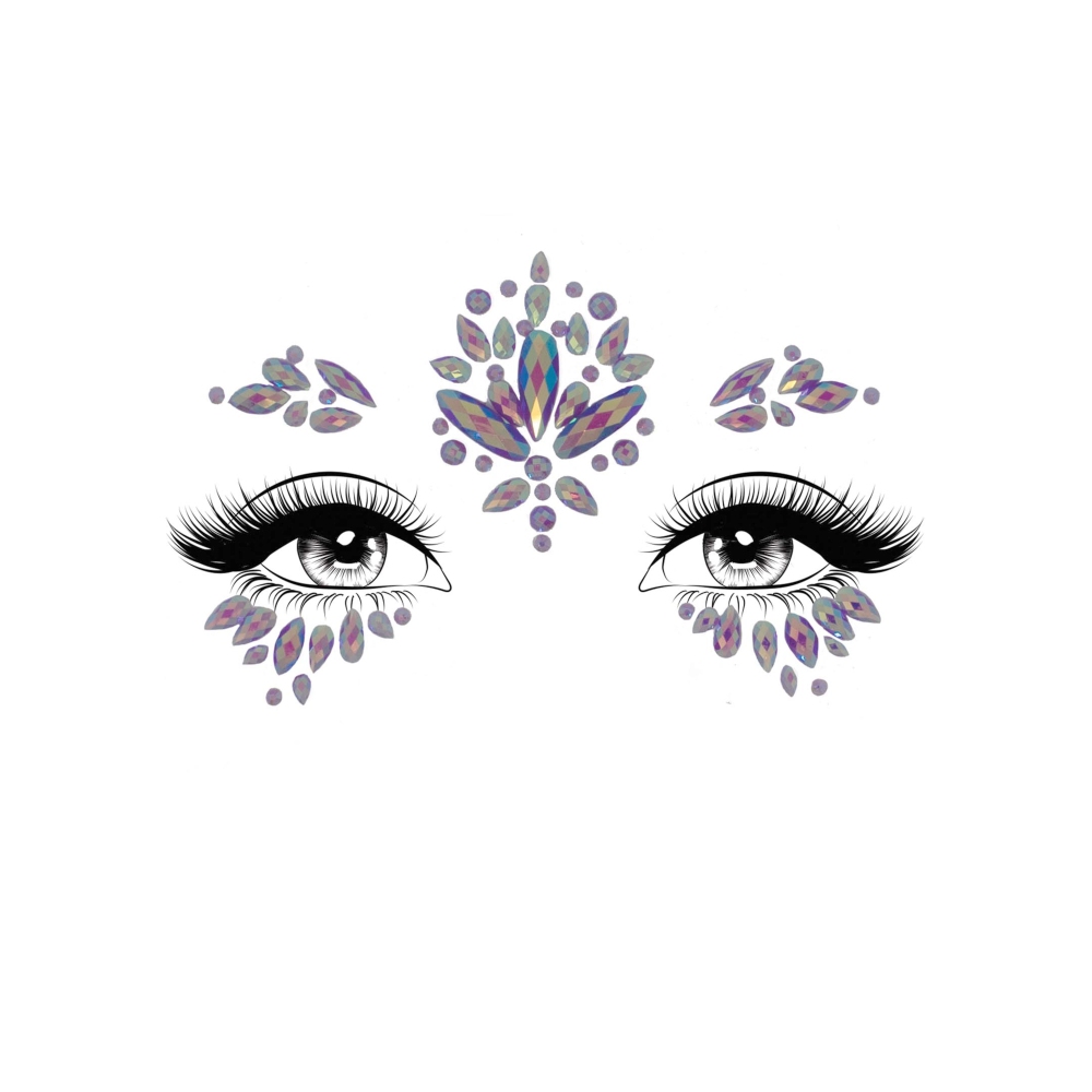 Leg Avenue - Verity Autocollant Diamant Bijou Visage - Violet